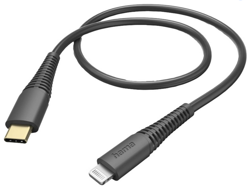 Ladekabel, USB-C - Lightning, 1,5 m, Schwarz