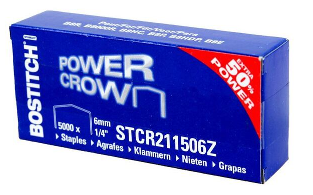 BOSTITCH Heftklammern SB-8, 6 mm, 1/4, Inhalt: 5.000 Stück (STCR211506Z)