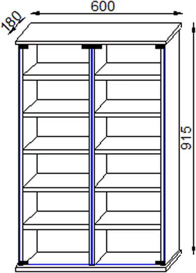 VCM Roma CD/DVD-Turmregal für 300 CDs - Weiß, 60 x 18 x 91,5cm