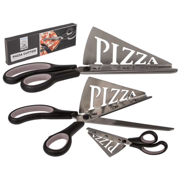 Pizza-Schere mit abnehmbarem Pfannenwender, 27 x 8 cm