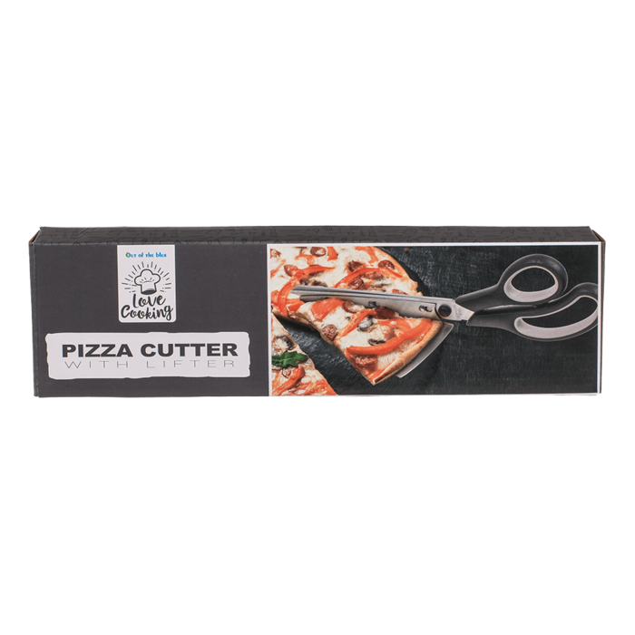 Pizza-Schere mit abnehmbarem Pfannenwender, 27 x 8 cm