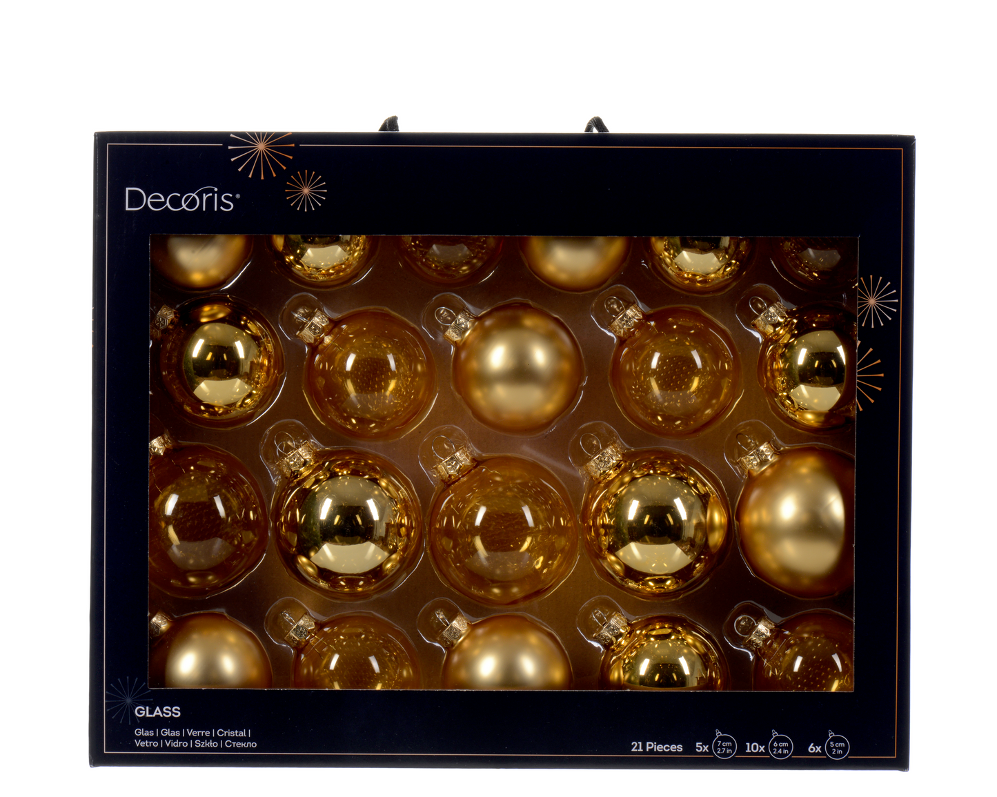 Christbaumkugeln Ø 7 cm, gold (21 Stk.)