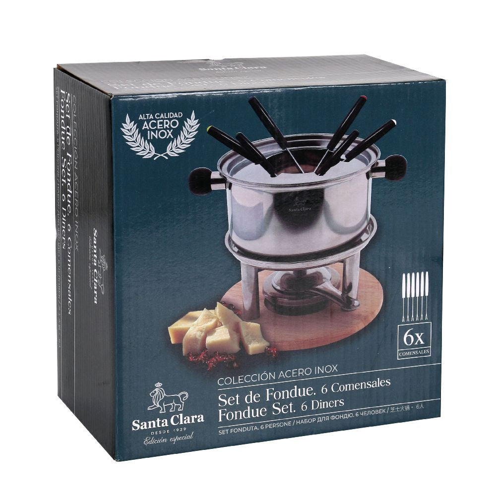 Santa Clara Fondue-Set aus Edelstahl, für 6 Personen