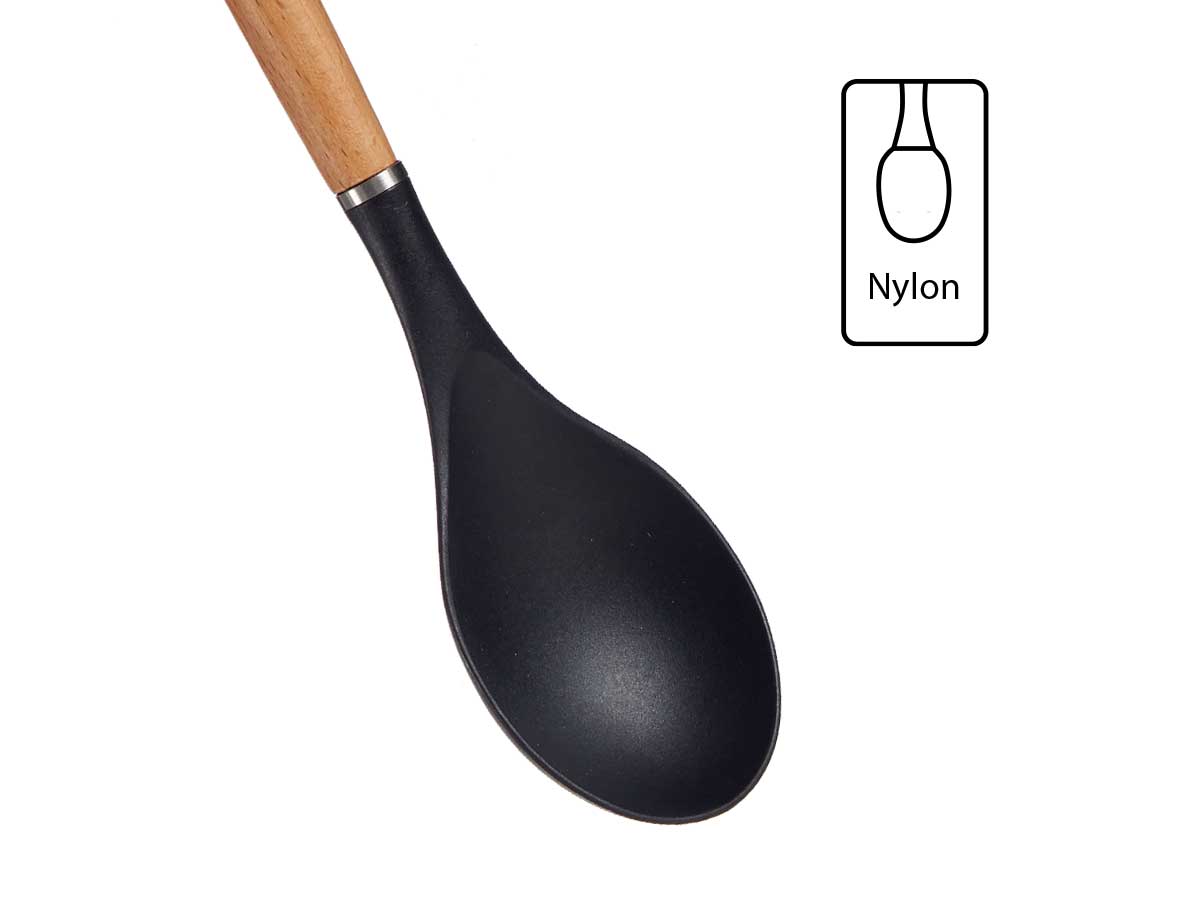 Nylonlöffel mit Buchenholzgriff (32,3 cm)