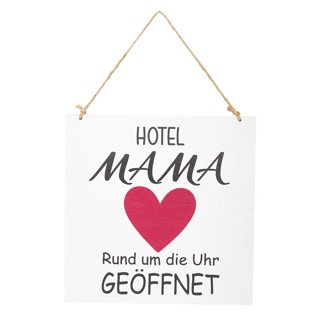 Deko-Hänger "Hotel Mama", Holz (24 x 24 cm)