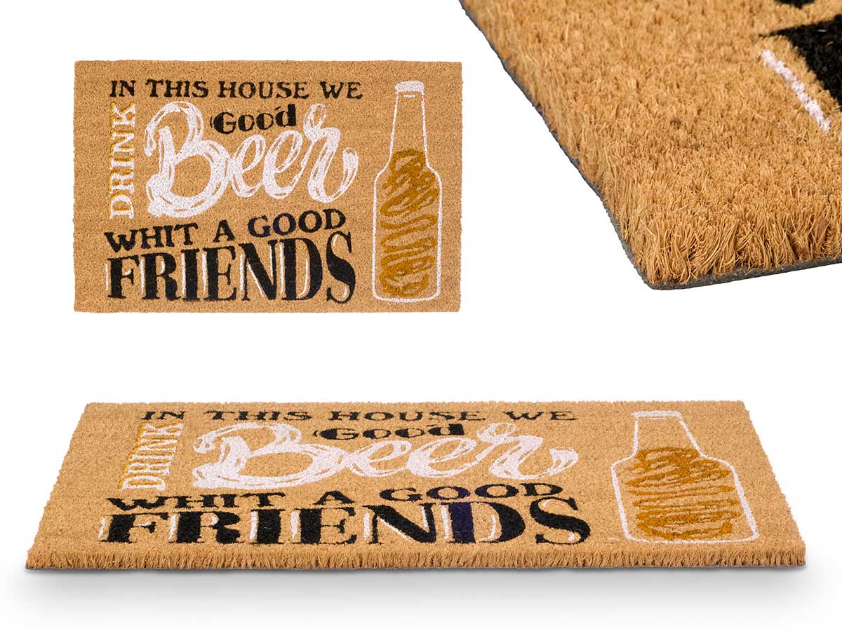 Fussmatte "Gutes Bier mit guten Freunden" (40 x 60 cm)