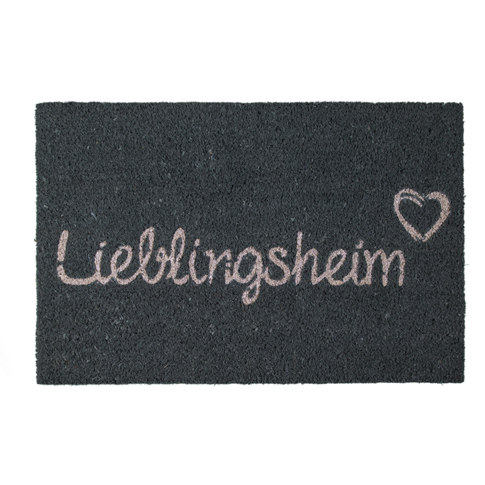 Fussmatte "Lieblingsheim", schwarz (ca. 60 x 40 cm)