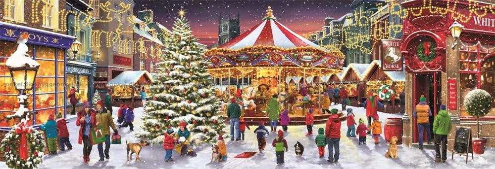 Clementoni Panorama-Puzzle - Weihnachtsdorf (1000 Teile)