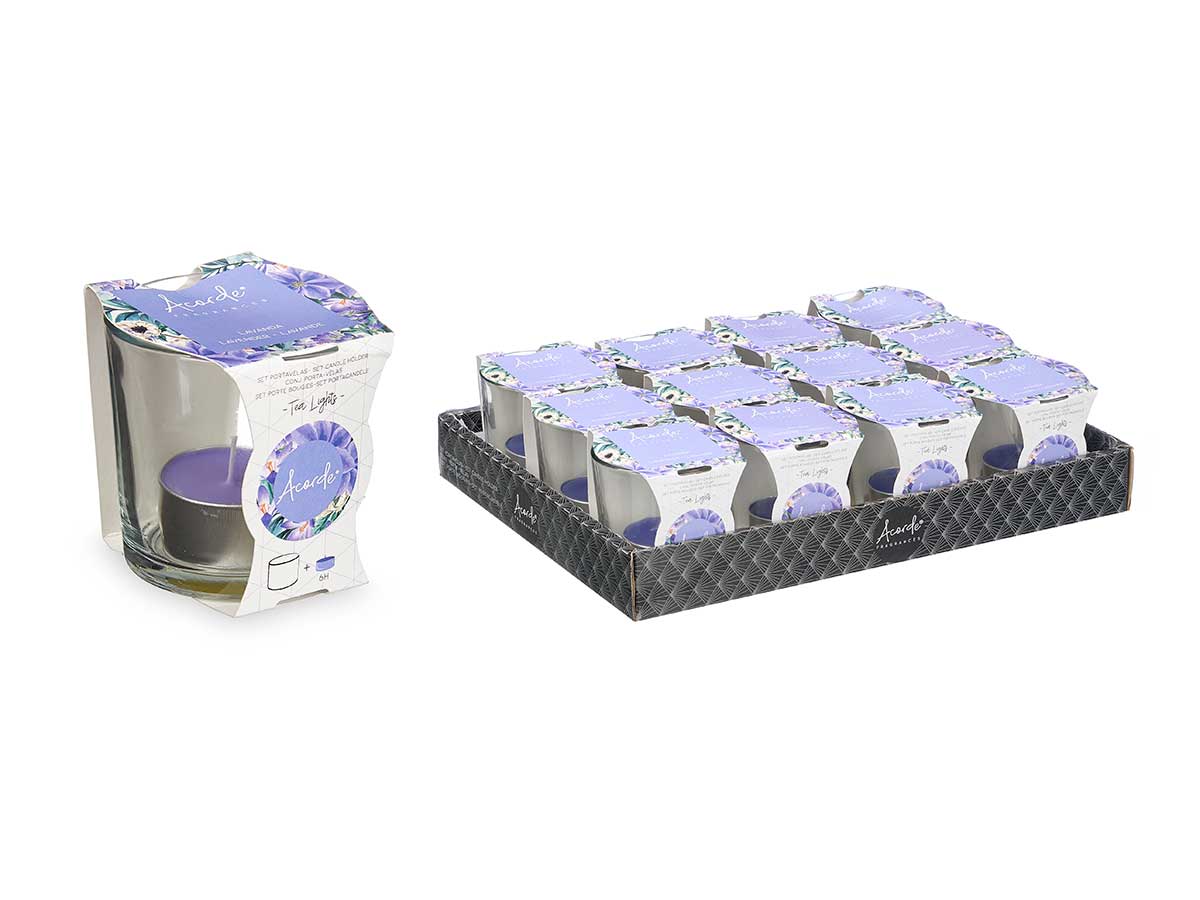 Teelichtleuchter Lavendel 6 Stunden