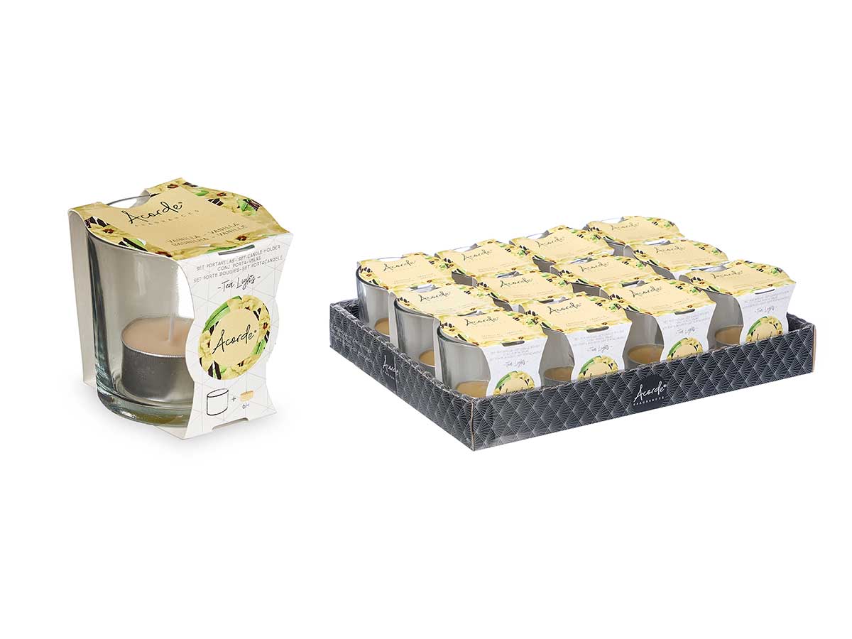 Teelicht im Glas "Vanille"