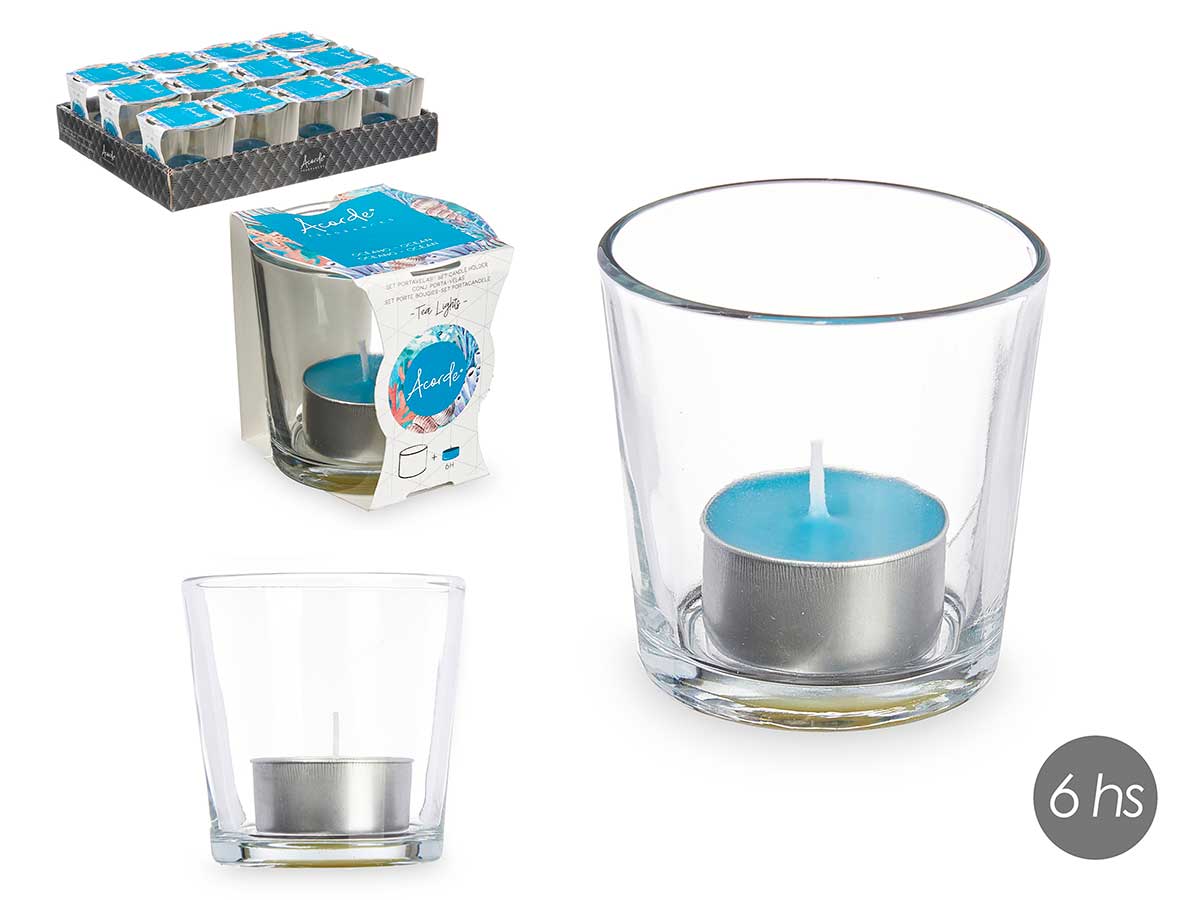 Teelichit mit Glas "Oceano"
