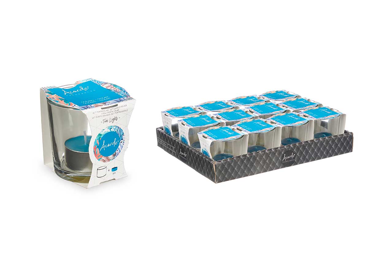 Teelichit mit Glas "Oceano"