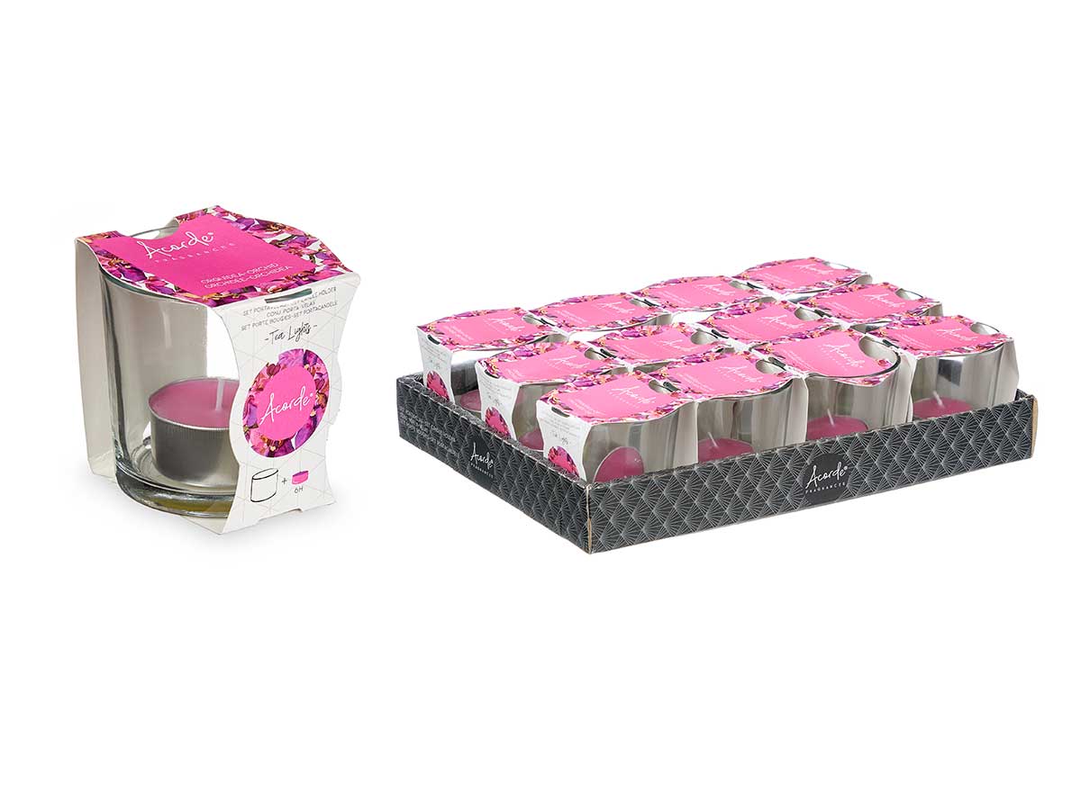 Teelicht im Glas "Orquidea"