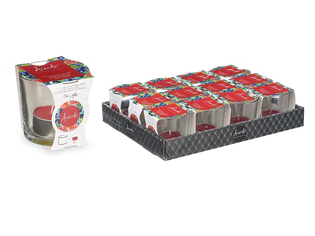 Teelicht im Glas "Beeren"