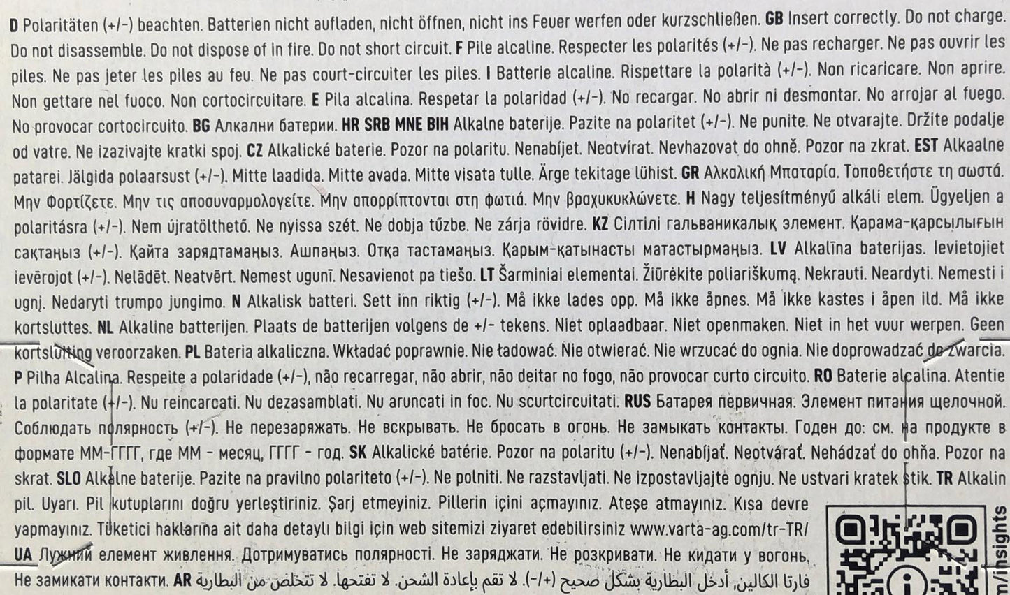 Varta Batterie AA "Longlife Power", 4er-Blister