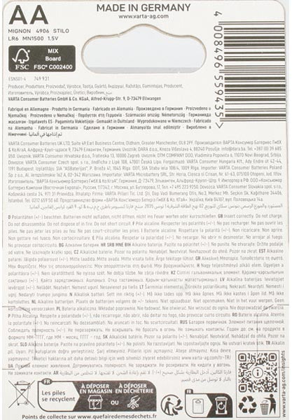 Varta Batterie AA "Longlife Power", 4er-Blister