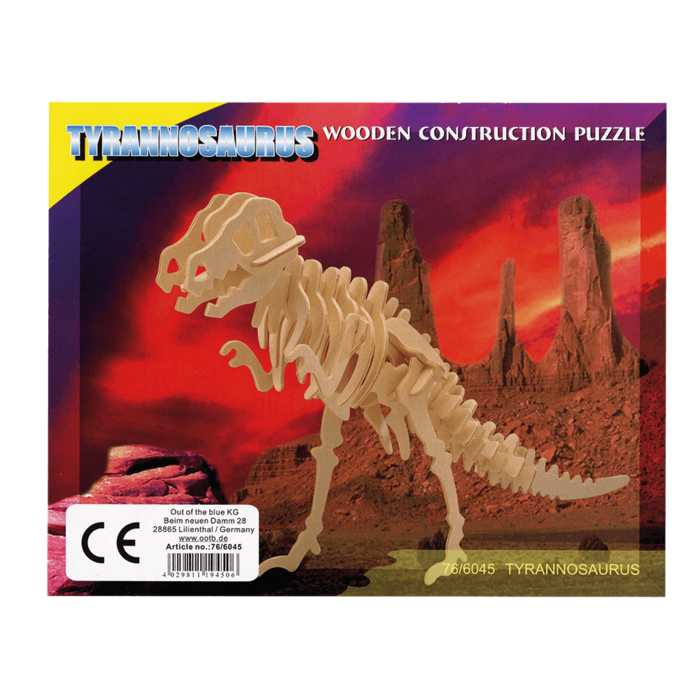 Naturholz 3D-Puzzle - Dinosaurierskelett, assortiert
