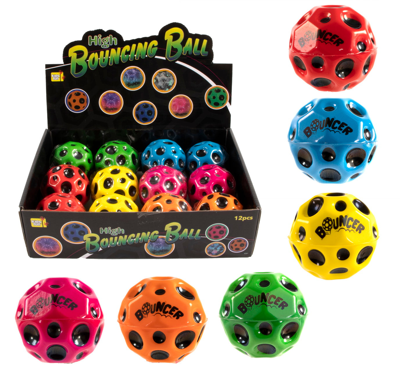 Hochspringender Ball, Neon, assortiert (Ø 6.5 cm)