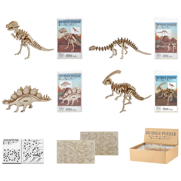 3D-Holzpuzzle "Dinos", assortiert