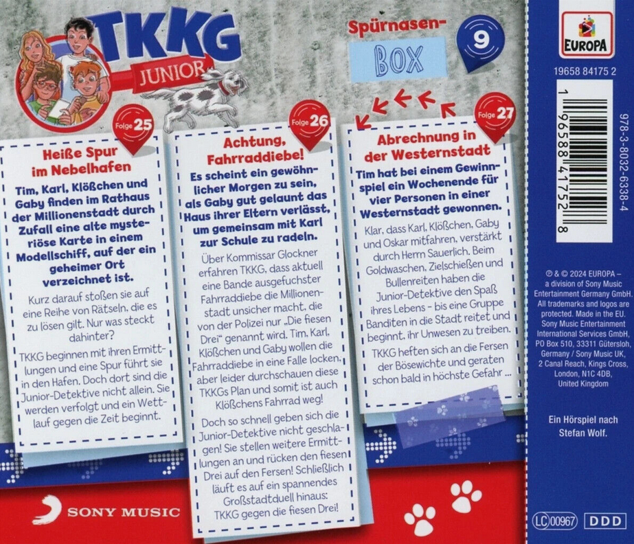 TKKG Junior - Spürnasen-Box 9 (Folgen 25,26,27) - Hörspiel CD