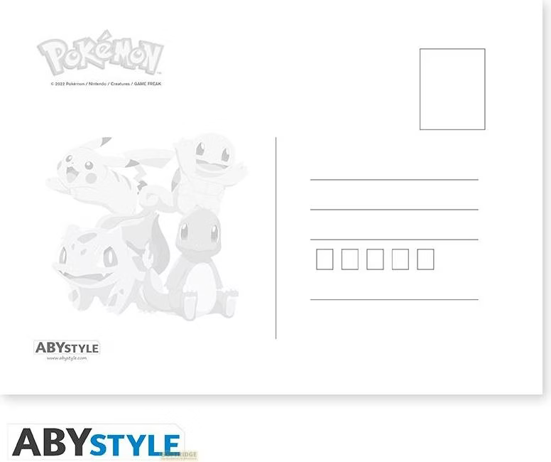 Pokemon-Postkarte "Gen 1 Starters" (5 Ex.)