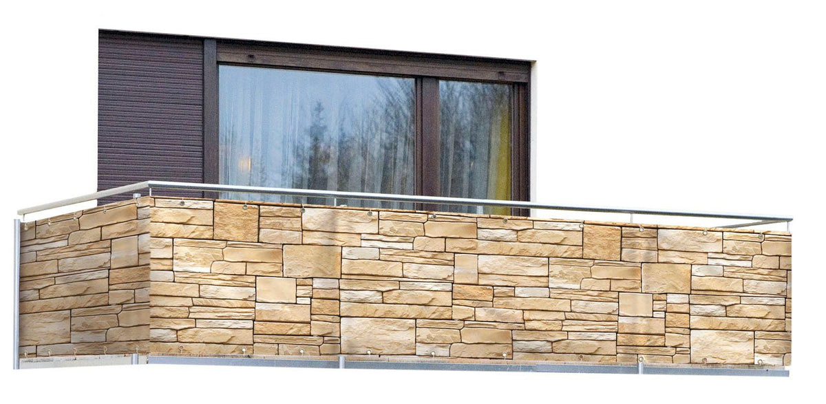 Sichtschutz Balkon, Terrasse (Motiv: Mauer)