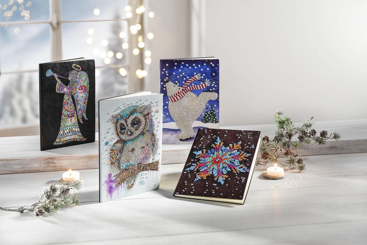 Diamond Painting Notizbuch (Motiv: Eisbär, DIN A5)