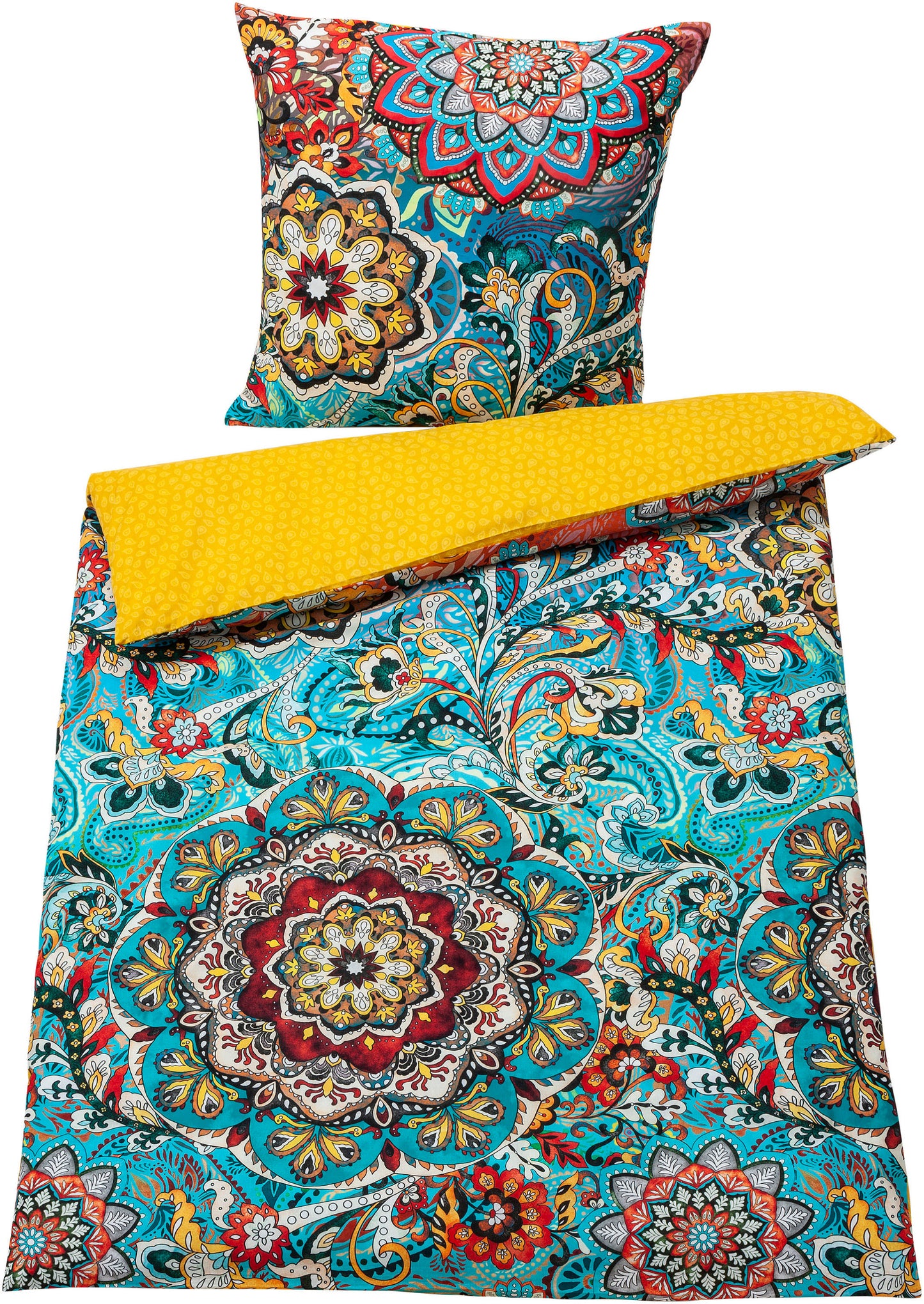 Renforce Wendebettwäsche "Aureole" Türkis (Größe: 155x220 cm)