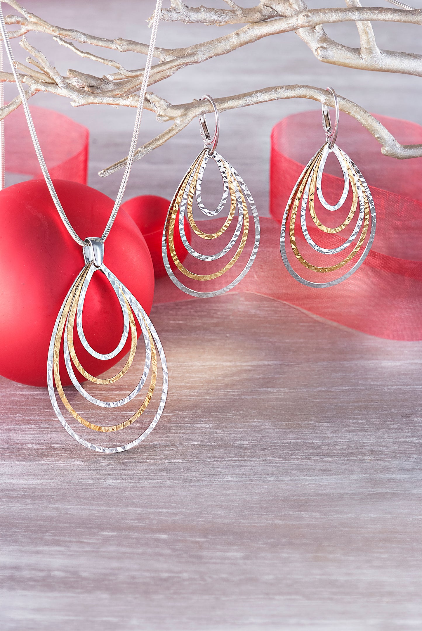 CM Ohrhänger "Drops" bicolor, SI925