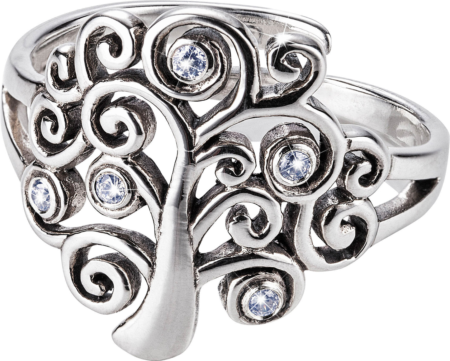 CM Ring "Lebensbaum" mit Zirkonia, 925 Silber