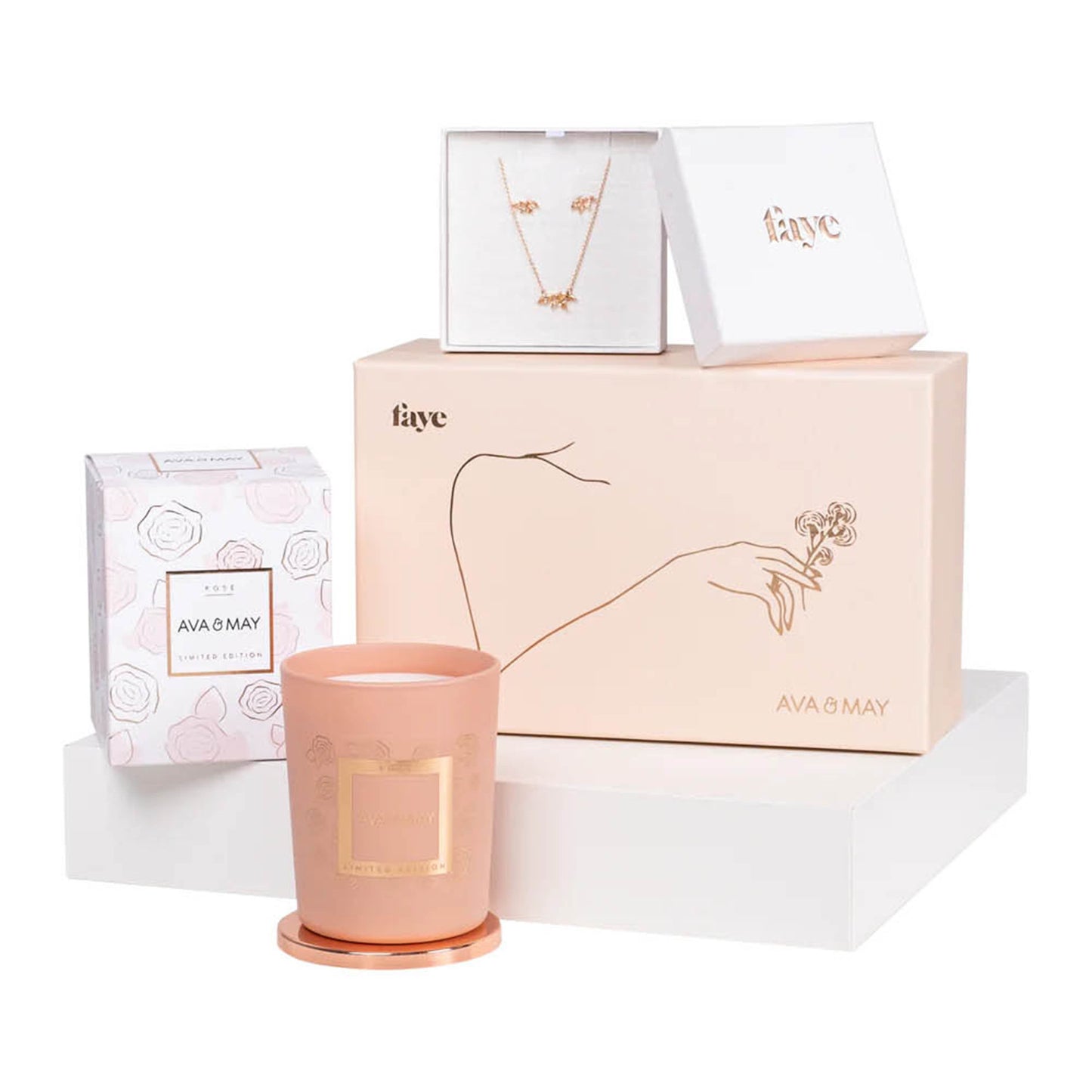 Paul Valentine Geschenkset "Ava&May X FAYE" Messing (Farbe: 18K rose vergoldet)
