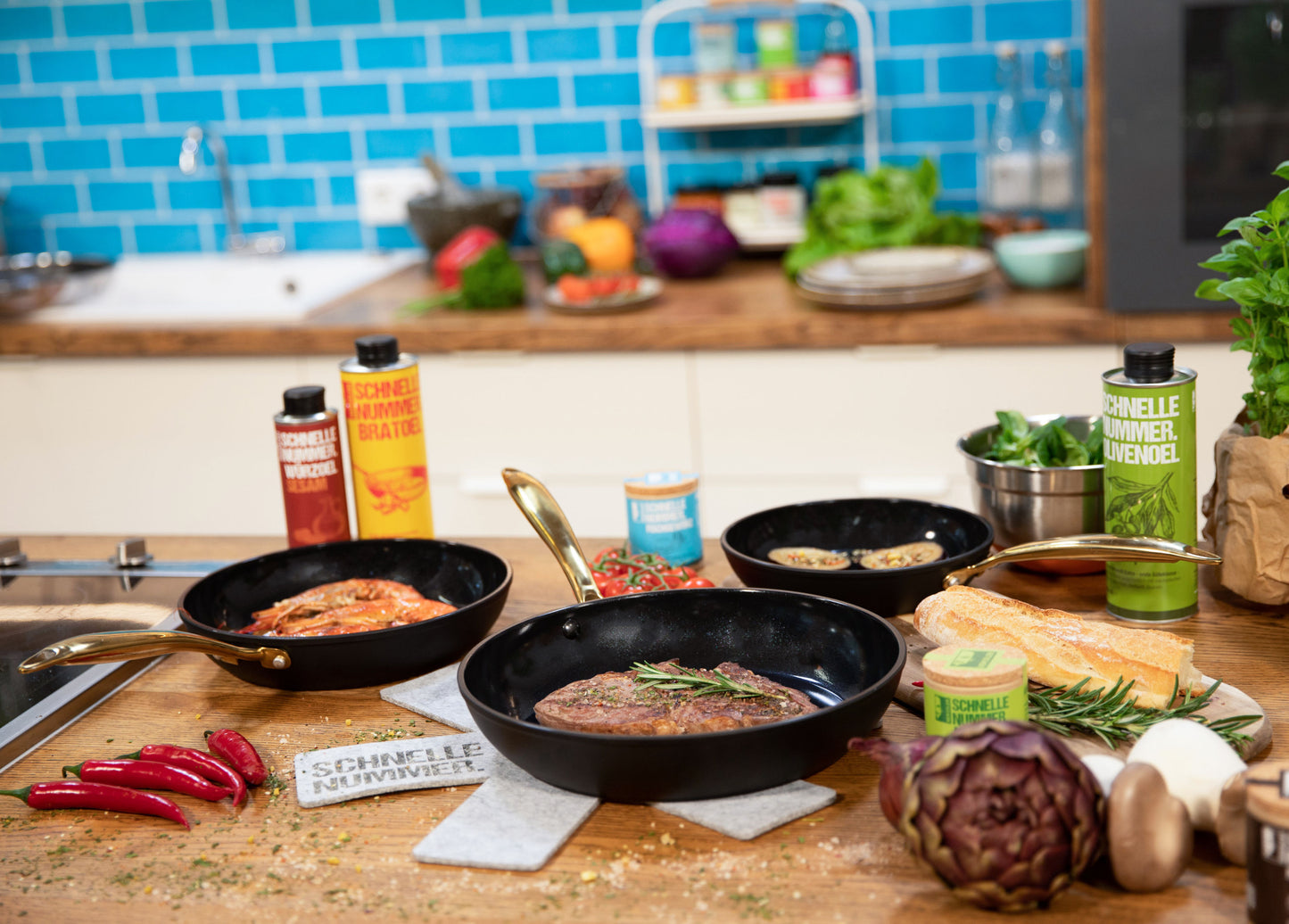 Henssler Aluminium-Pfanne mit Edelstahl-Griff (Größe: 20 cm)