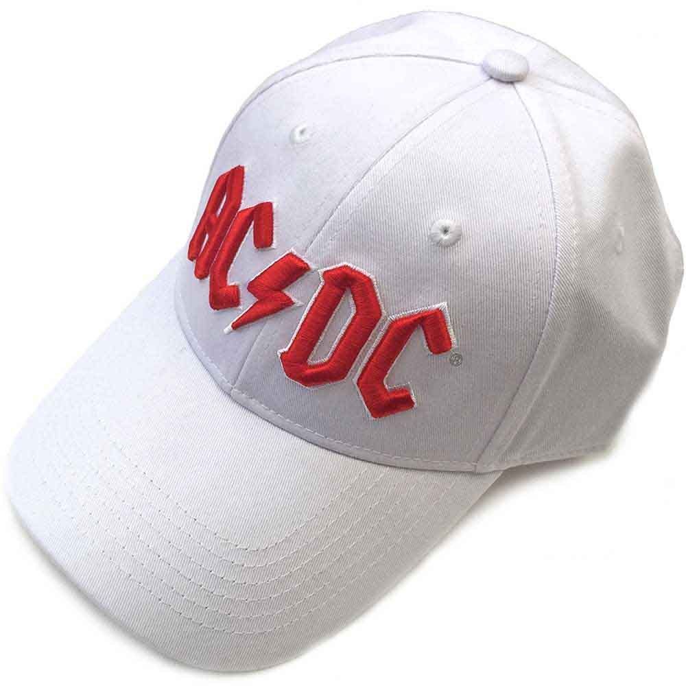 AC/DC Baseball Cap, weiß mit Logo rot (Fanartikel)