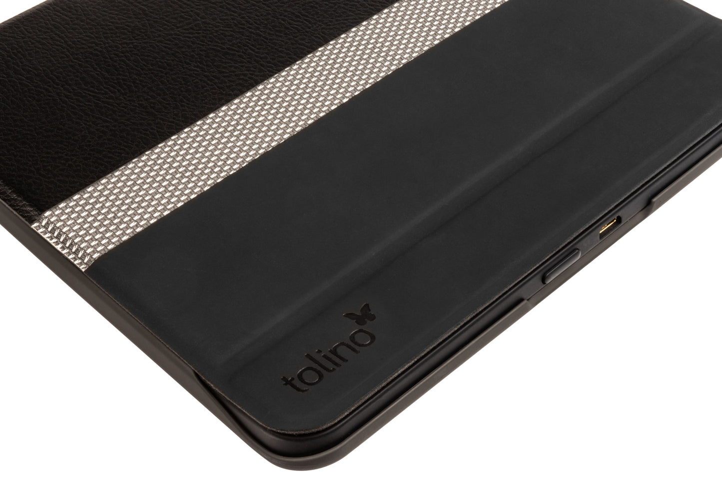 tolino epos 2, Schutztasche in Lederoptik (Farbe:schwarz/Streifen)