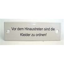 Schild 'Vor dem Hinaustreten sind'