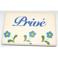 Schild 'Privé, Türschild klebend'