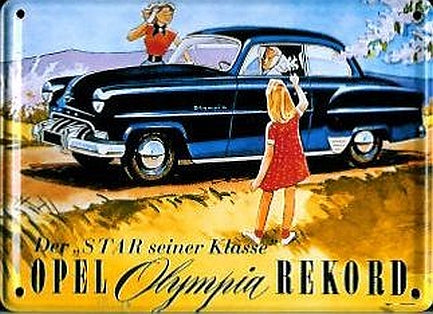 Schild 'Opel Rekord'