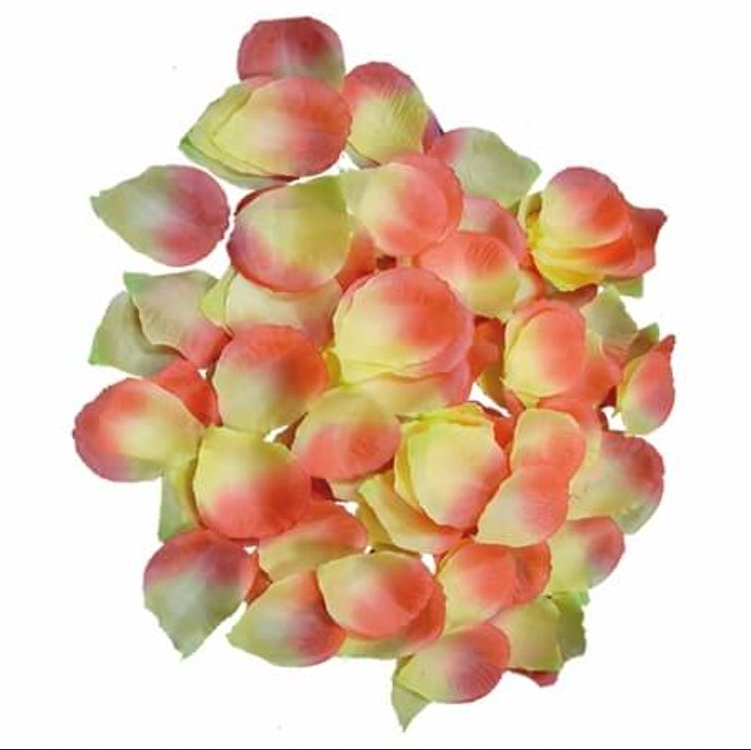 Rosenblüten-Blätter, rot, grün, gelb (100 Stk.)