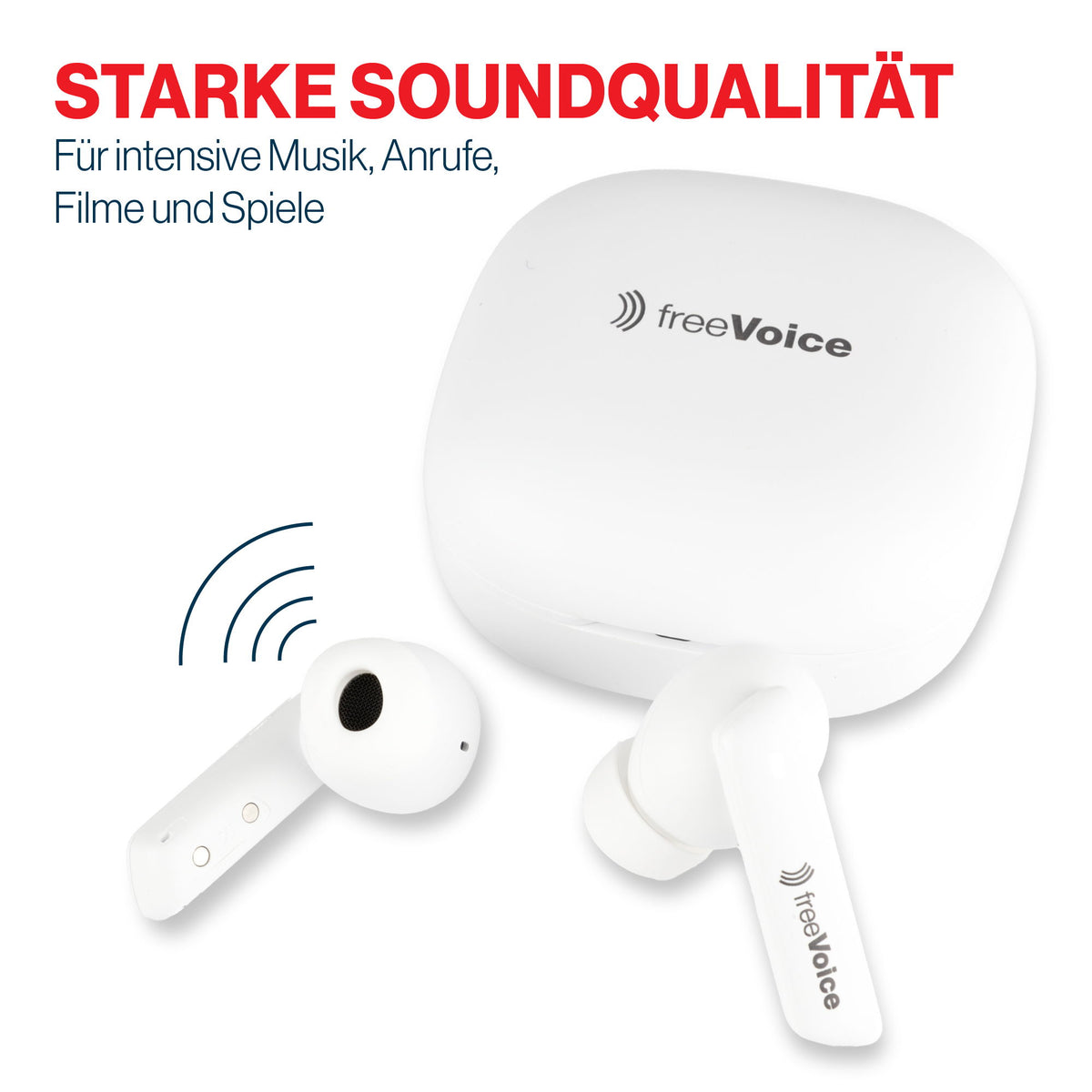 freeVoice Wave 500 Earbuds, weiss (Bluetooth)