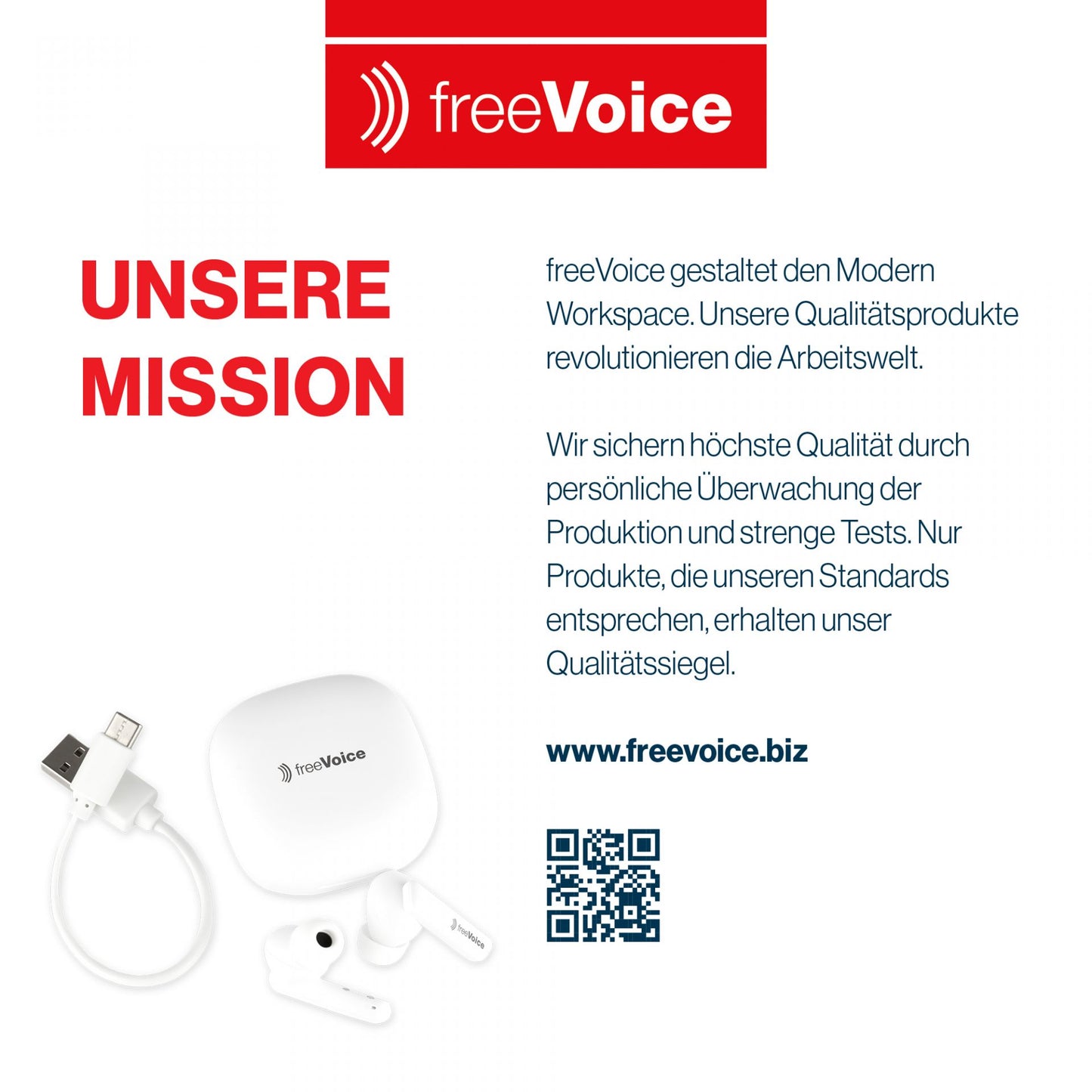 freeVoice Wave 500 Earbuds, weiss (Bluetooth)