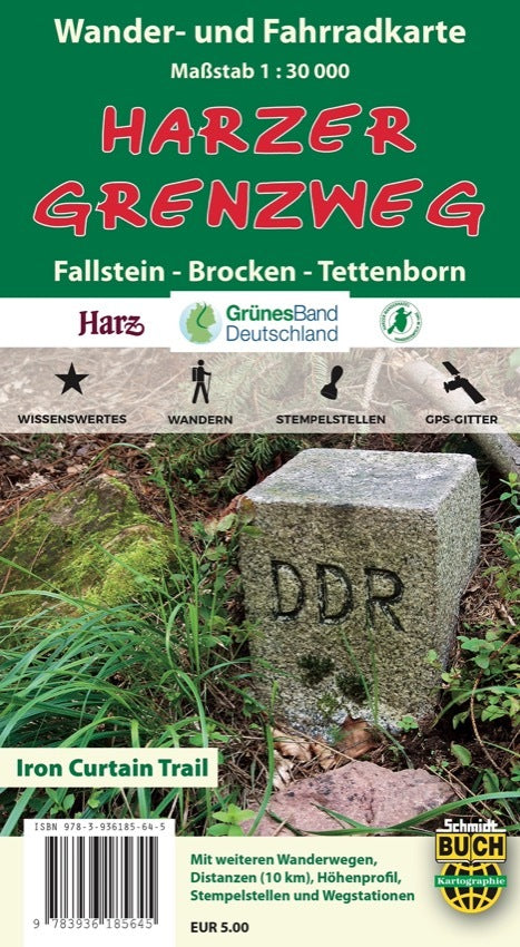 Der Harzer Grenzweg, Wander- und Fahrradkarte