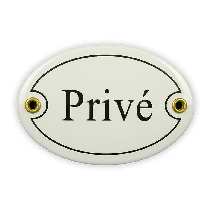 Blechschild "Prive" oval (10.5 x 7 cm)