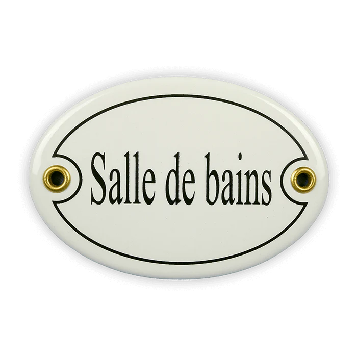 Schild 'Salle de bains' oval (10.5 x 7 cm)