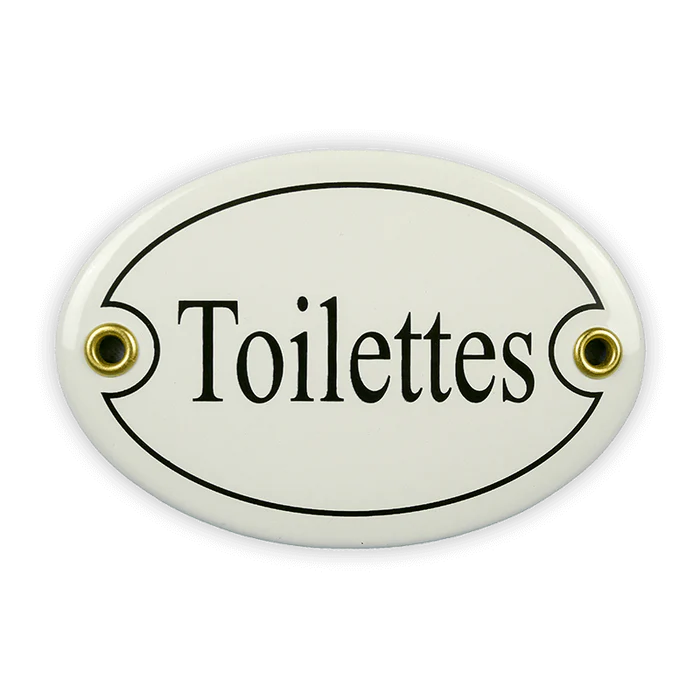 Schild 'Toilettes' oval (10.5 x 7 cm)