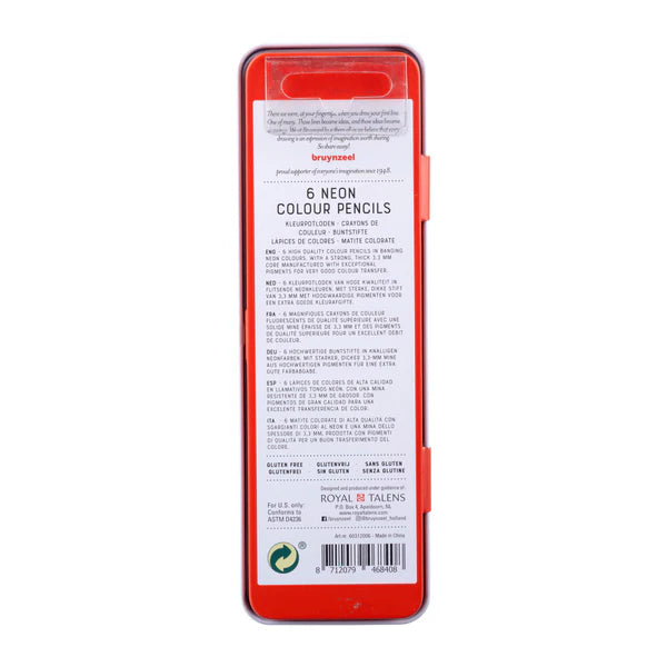Bruynzeel Expression Farbstifte "Neonfarben" - Metalletui mit 6 Stück