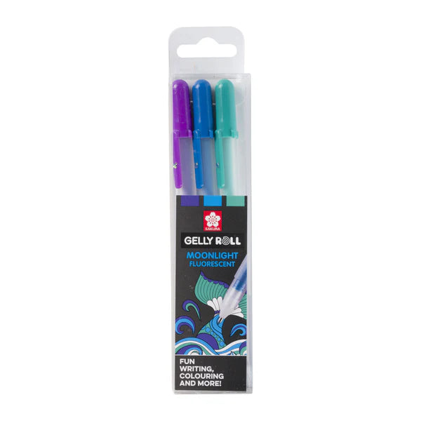 Sakura Gelstifte "Moonlight" - 3er-Set (Ocean: lila, blau, grün)