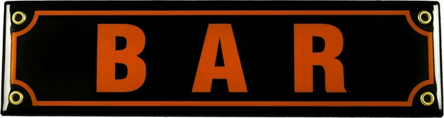Schild 'BAR'