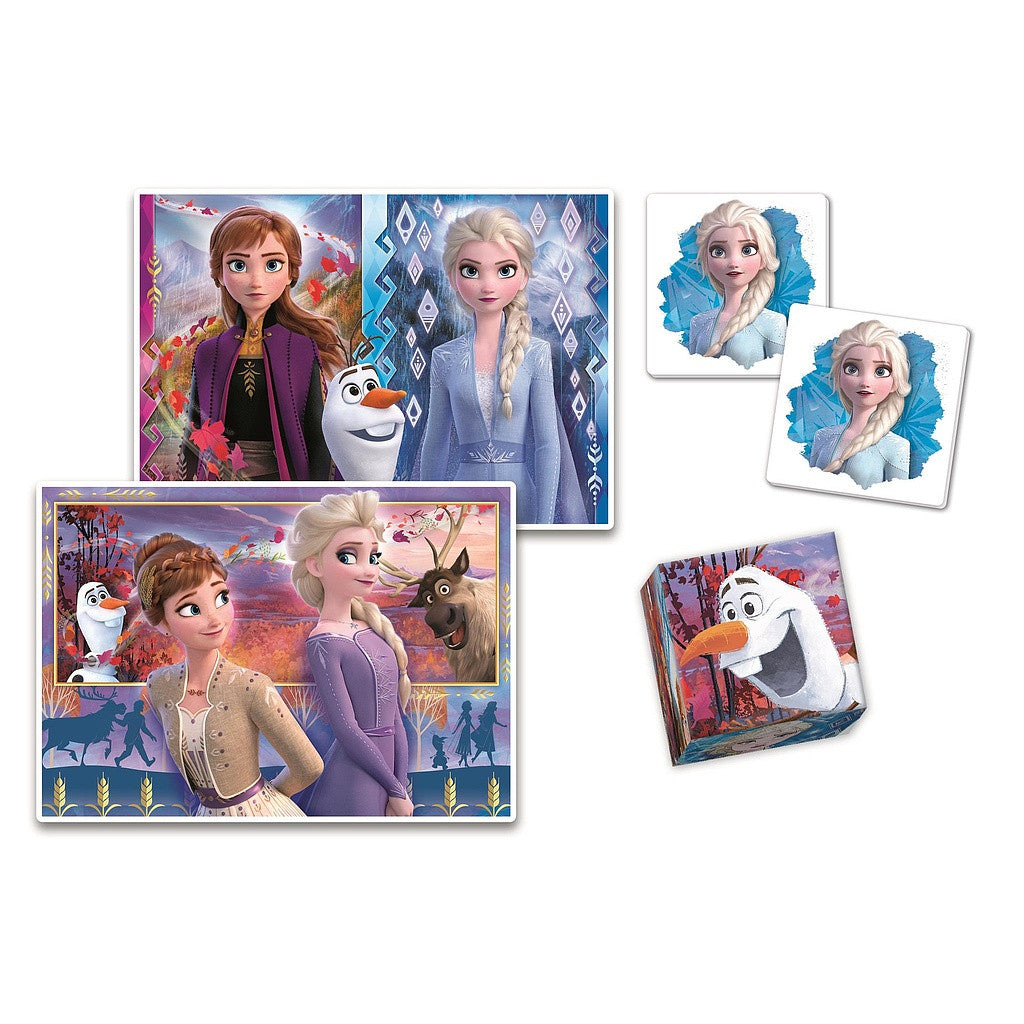 Clementoni 4er-Edukit - Disney Frozen 2 (2x Puzzle, 1x Würfel, 1x Memory)