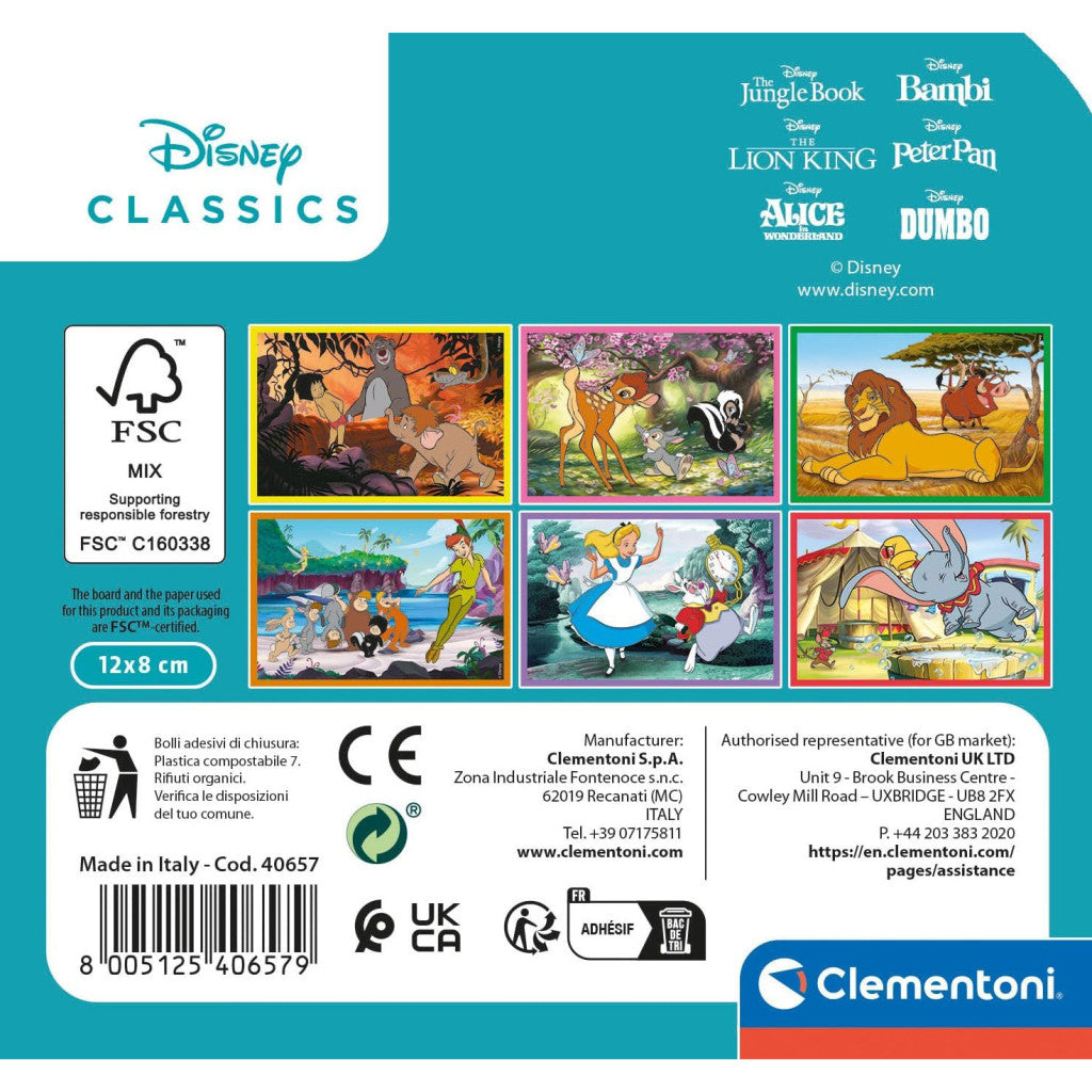 Clementoni Blockpuzzle - Disney Classics "Lieblingsgeschichten" (6 Würfel)