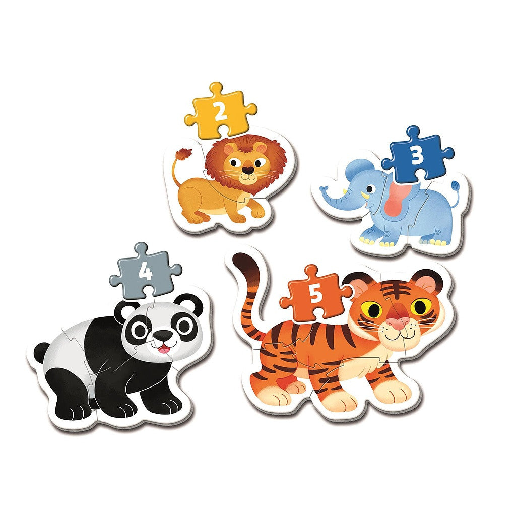 Clementoni "Mein erstes Puzzle" - Wilde Tiere (4 Puzzles, 2 - 5 Teile)